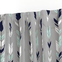 Arrow Feather - Evenstar - gray, navy, mint, white