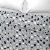 Arrow Feather - Evenstar - gray, navy, mint, white