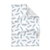 Scattered leaves (white and classic blue)