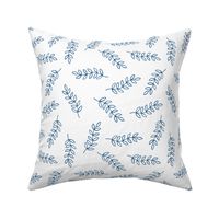 Scattered leaves (white and classic blue)