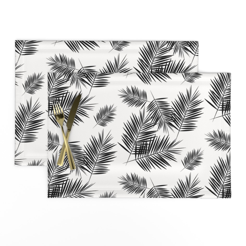 Palm leaf  - black and white monochrome palm leaves palm tree tropical summer beach || by sunny afternoon