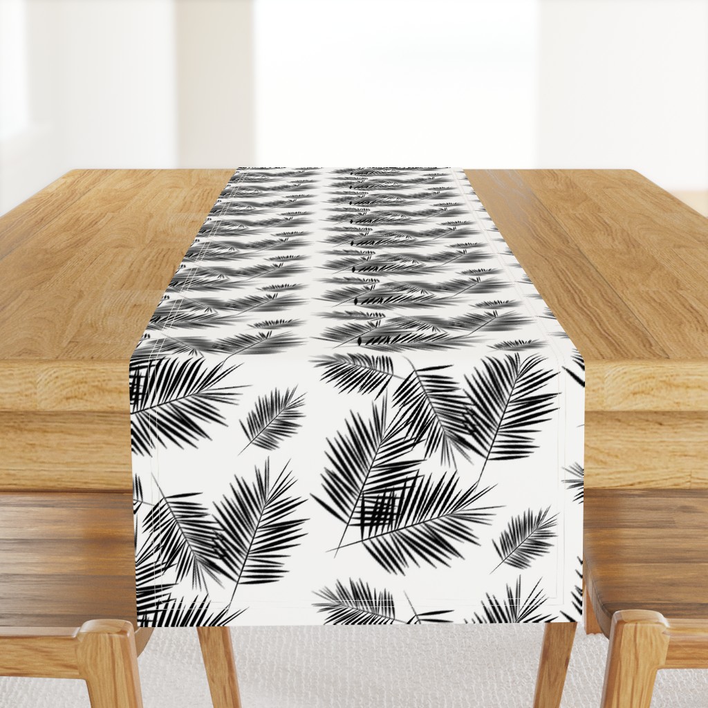 Palm leaf  - black and white monochrome palm leaves palm tree tropical summer beach || by sunny afternoon