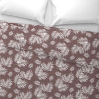 Palm leaves - palm tree tropical fern leaf white on mauve summer || by sunny afternoon