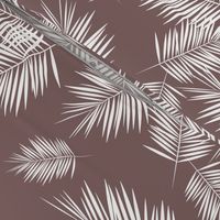 Palm leaves - palm tree tropical fern leaf white on mauve summer || by sunny afternoon
