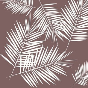 Palm leaves - palm tree tropical fern leaf white on mauve summer || by sunny afternoon