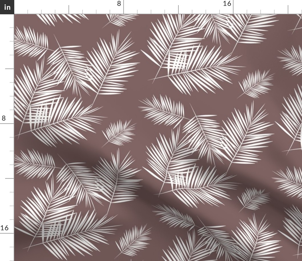 Palm leaves - palm tree tropical fern leaf white on mauve summer || by sunny afternoon