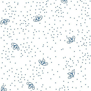 Scattered dots (white and classic blue)