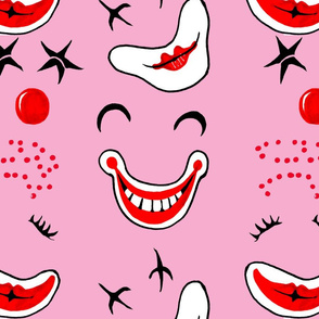 funny clown faces Braille pattern