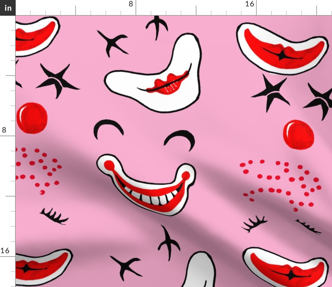 funny clown faces Braille pattern