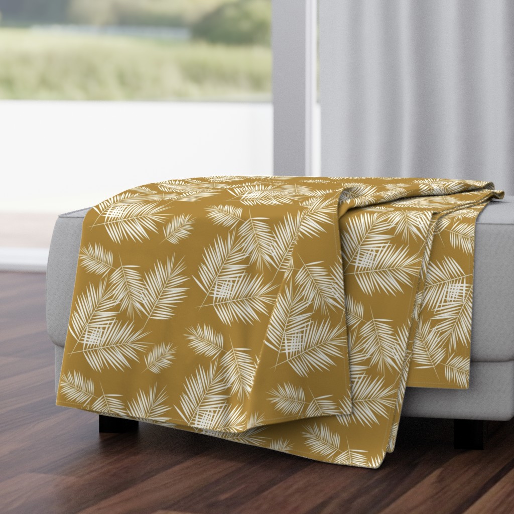 Palm leaf - golden Palm leaves cane Palm tree  mustard brown 