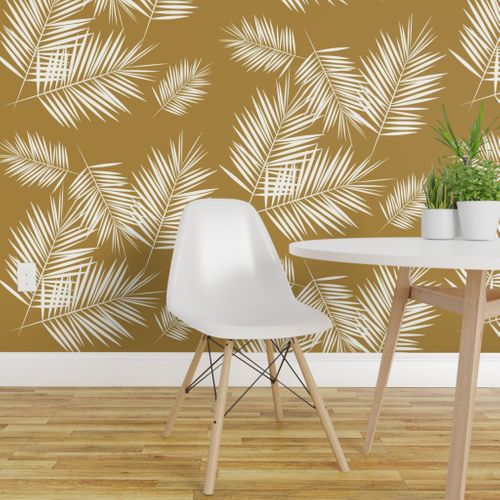 Palm Leaf Golden Palm Leaves Cane Palm Spoonflower