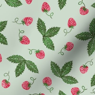 Christmascolors strawberries on seafoam