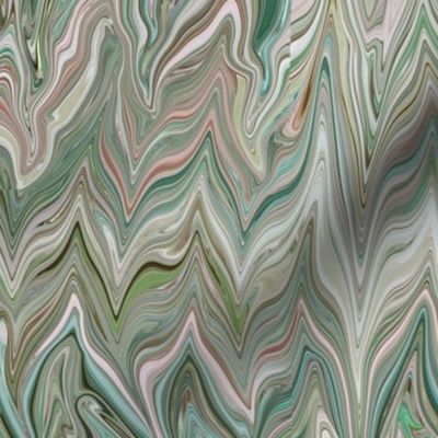 DRSC1 - Marbled Chevrons in Teal - Mauve - Pink - Reflected - Large 