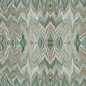 DRSC1 - Marbled Chevrons in Teal - Mauve - Pink - Reflected - Large 