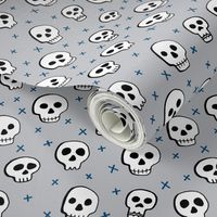 H alloween Skulls Grey