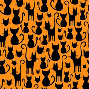 Halloween Cats on Orange