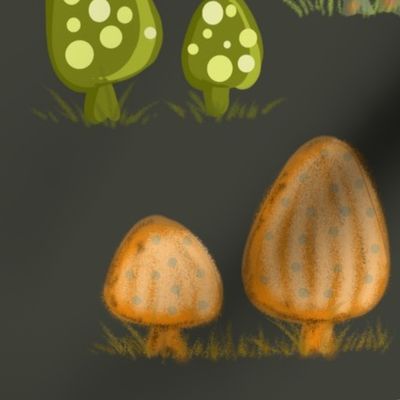 Mushrooms Dark Background