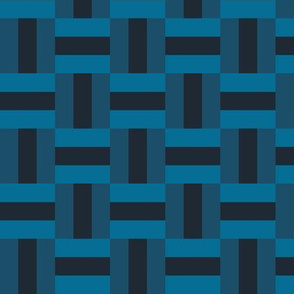 Basketweave Cheater Quilt (deep indigo)