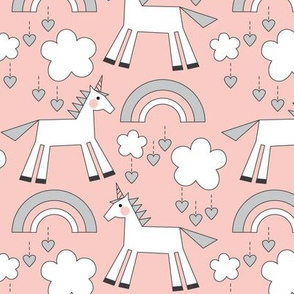 unicorns on soft pink