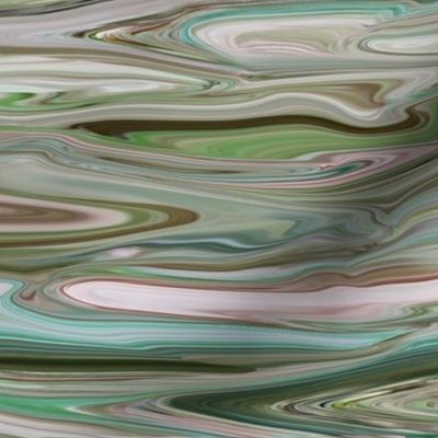 DRSC1 - Melted Marble in Teal - Moss Green - Mauve -Pink - Large - Crosswise