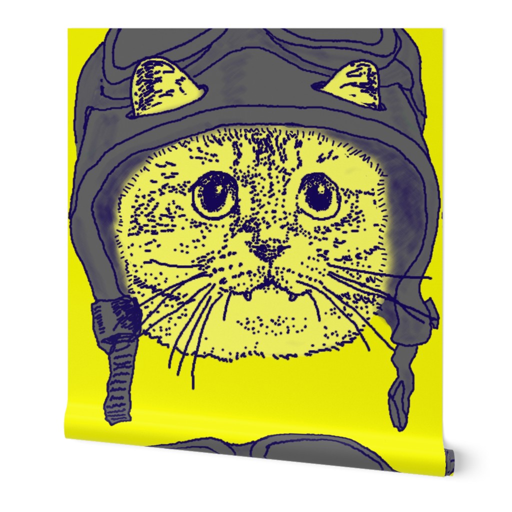 Moto Kitty on Yellow