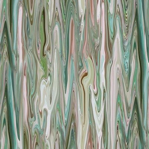 DRSC1 -  Melted Marble in Teal - Moss Green - Mauve -Pink - Small - Vertical 