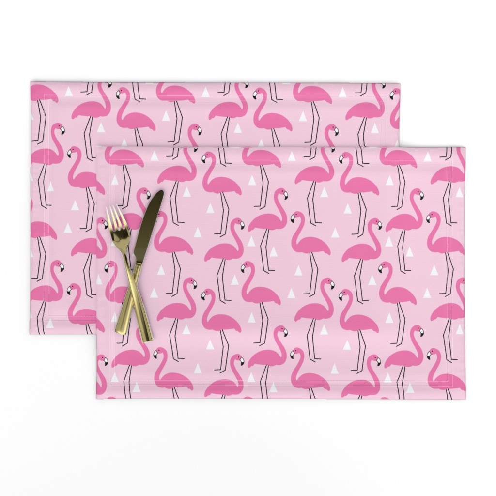 Pink flamingos on pink 