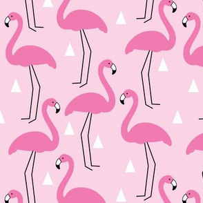 Pink flamingos on pink 
