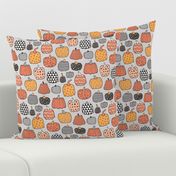 Geometric Pumpkin Fall Halloween in Black&White Orange on light grey