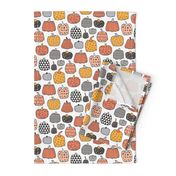 Geometric Pumpkin Fall Halloween in Black&White Orange on White