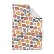 Geometric Pumpkin Fall Halloween in Black&White Orange on White