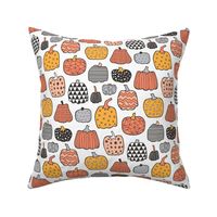 Geometric Pumpkin Fall Halloween in Black&White Orange on White