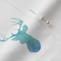 Watercolor Deer - Blue
