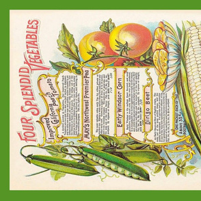 tea towel vintage vegetables