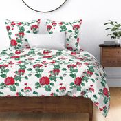 Red Geraniums (Small Pattern)