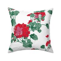 Red Geraniums (Small Pattern)