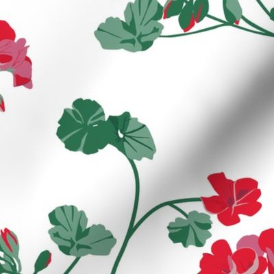 Red Geraniums (Small Pattern)