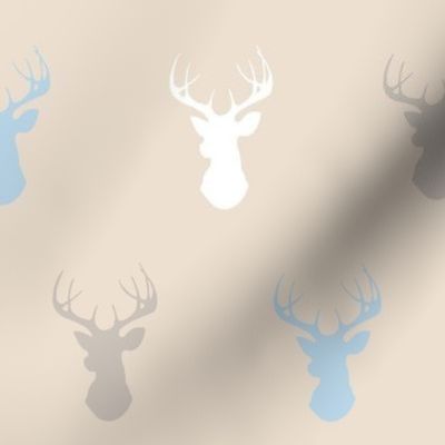 Deer-baby blue, white, tan, cream- CottonWood