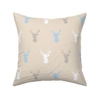 Deer-baby blue, white, tan, cream- CottonWood