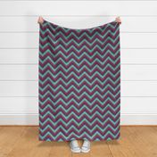 AWK3 -  Large - Digital  Bargello  Zigzag in Turquoise - Burgundy - Purple