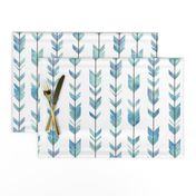 Watercolor Arrow Feather - Blue