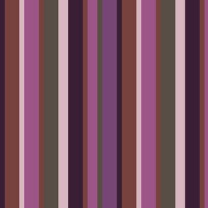 BN4 -  Variegated Stripes in Mauve - Lavender - Brown - Olive