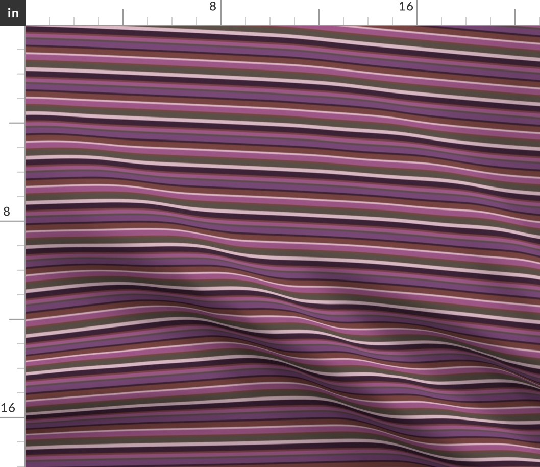 BN4 - Narrow Variegated Stripes in Mauve - Maroon - Burgundy - Olive - Lavender