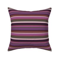 BN4  - Variegated Stripes in Purple - Mauve - Olive - Brown - Lavender