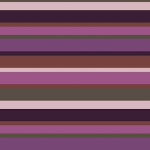 BN4  - Variegated Stripes in Purple - Mauve - Olive - Brown - Lavender