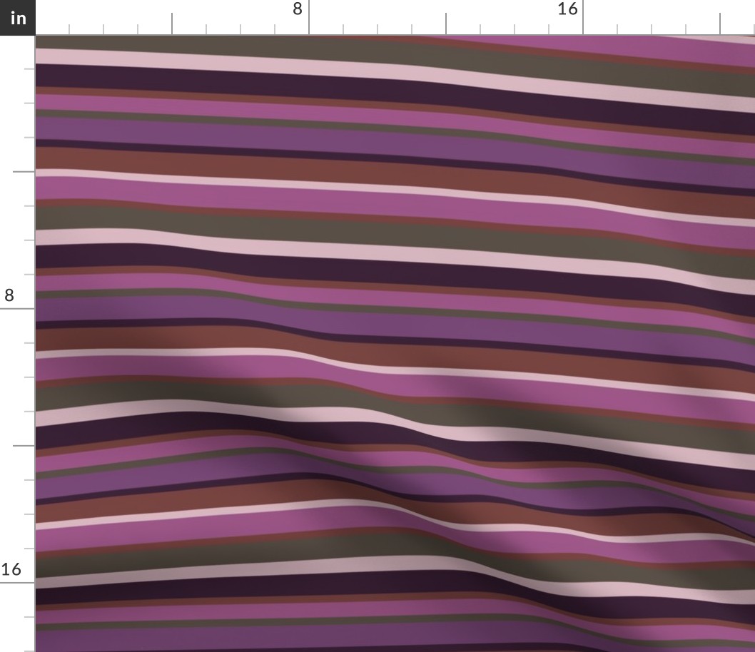 BN4  - Variegated Stripes in Purple - Mauve - Olive - Brown - Lavender