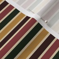 BN2 - Variegated  Stripe in Forest Green - Caramel Tan - Mauve - Burgundy Brown  - Crosswise