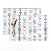 Watercolor Arrow Feather - multi pastel