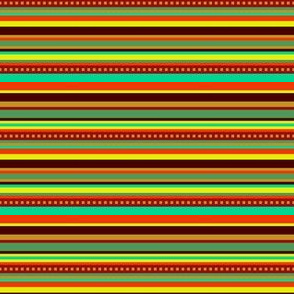 BN12 -  Narrow Variegated Stripes of yellow, green, orange and rust 