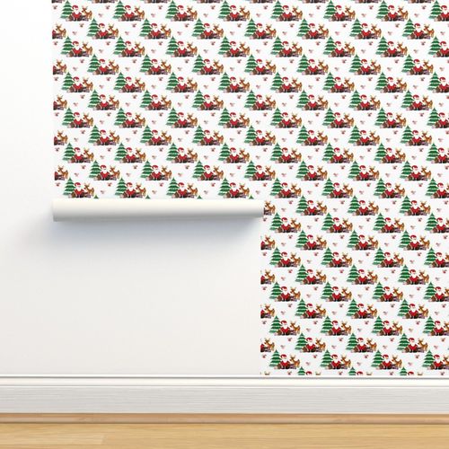 Wallpaper Santa Claus And Rudolph